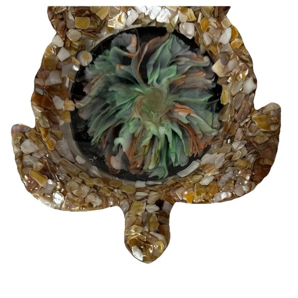 Epoxy Resin Turtle Jewelry Or Trinket Holder With Shells And  Bloom In Center - Picture 3 of 14